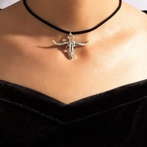 Western Bull Head Choker Necklace , Cow Girl Choker